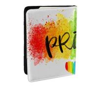 Wykjtwo Colorido Estilo Acuarela LGBT Orgullo Gay Corazón del Arco Iris, Funda para Pasaporte Cartera de Viaje de Cuero PU Funda para Pasaporte Fundas para Pasaporte 6,5 Pulgadas