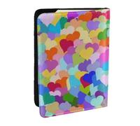Wykjtwo Confeti de corazón Arcoiris, Funda para Pasaporte Cartera de Viaje de Cuero PU Funda para Pasaporte Fundas para Pasaporte 6,5 Pulgadas