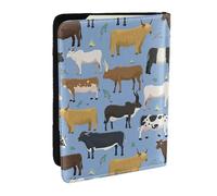 Wykjtwo Conjunto de toros y Vacas Animales de Granja Ganado mamífero, Funda para Pasaporte Cartera de Viaje de Cuero PU Funda para Pasaporte Fundas para Pasaporte 6,5 Pulgadas