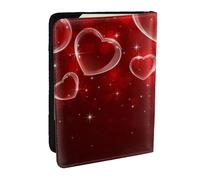Wykjtwo Corazón Rojo, Funda para Pasaporte Cartera de Viaje de Cuero PU Funda para Pasaporte Fundas para Pasaporte 6,5 Pulgadas