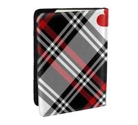 Wykjtwo Corazones a Cuadros de San Valentín, Funda para Pasaporte Cartera de Viaje de Cuero PU Funda para Pasaporte Fundas para Pasaporte 6,5 Pulgadas