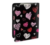 Wykjtwo Corazones Corazones Rosados Y Rojos, Funda para Pasaporte Cartera de Viaje de Cuero PU Funda para Pasaporte Fundas para Pasaporte 6,5 Pulgadas