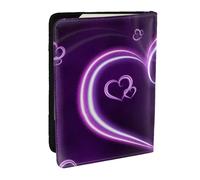 Wykjtwo Corazones morados, Funda para Pasaporte Cartera de Viaje de Cuero PU Funda para Pasaporte Fundas para Pasaporte 6,5 Pulgadas