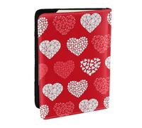 Wykjtwo Corazones Rojos y Blancos y Amor., Funda para Pasaporte Cartera de Viaje de Cuero PU Funda para Pasaporte Fundas para Pasaporte 6,5 Pulgadas