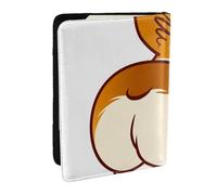 Wykjtwo Corgi Perro Gracioso Trasero, Funda para Pasaporte Cartera de Viaje de Cuero PU Funda para Pasaporte Fundas para Pasaporte 6,5 Pulgadas