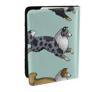 Wykjtwo Correr Perro Collie áspero, Funda para Pasaporte Cartera de Viaje de Cuero PU Funda para Pasaporte Fundas para Pasaporte 6,5 Pulgadas
