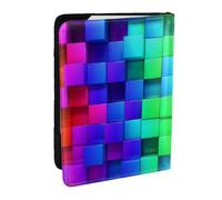 Wykjtwo Cuadros de Colores del Arco Iris, Funda para Pasaporte Cartera de Viaje de Cuero PU Funda para Pasaporte Fundas para Pasaporte 6,5 Pulgadas
