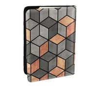 Wykjtwo Cubos De Hormigón Y Cobre, Funda para Pasaporte Cartera de Viaje de Cuero PU Funda para Pasaporte Fundas para Pasaporte 6,5 Pulgadas