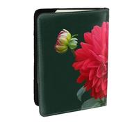 Wykjtwo Dalia roja, Funda para Pasaporte Cartera de Viaje de Cuero PU Funda para Pasaporte Fundas para Pasaporte 6,5 Pulgadas