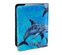 Wykjtwo Delfines, Funda para Pasaporte Cartera de Viaje de Cuero PU Funda para Pasaporte Fundas para Pasaporte 6,5 Pulgadas
