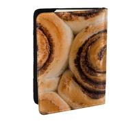 Wykjtwo Delicioso patrón de Pan de Rollos de Canela, Funda para Pasaporte Cartera de Viaje de Cuero PU Funda para Pasaporte Fundas para Pasaporte 6,5 Pulgadas