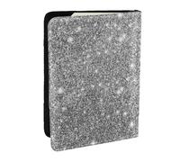 Wykjtwo Destellos de Brillo Plateado, Funda para Pasaporte Cartera de Viaje de Cuero PU Funda para Pasaporte Fundas para Pasaporte 6,5 Pulgadas