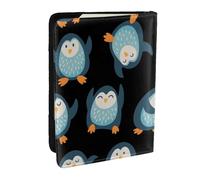 Wykjtwo Dibujos Animados de pingüinos Estampados, Funda para Pasaporte Cartera de Viaje de Cuero PU Funda para Pasaporte Fundas para Pasaporte 6,5 Pulgadas