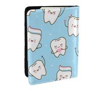 Wykjtwo Dientes De Dibujos Animados Lindo, Funda para Pasaporte Cartera de Viaje de Cuero PU Funda para Pasaporte Fundas para Pasaporte 6,5 Pulgadas