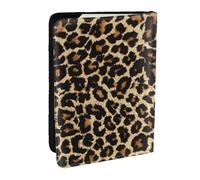 Wykjtwo Diseño de Leopardo, Funda para Pasaporte Cartera de Viaje de Cuero PU Funda para Pasaporte Fundas para Pasaporte 6,5 Pulgadas