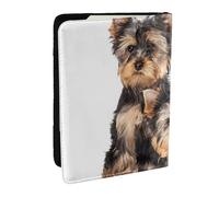 Wykjtwo Dos Cachorros de Yorkshire Terrier, Funda para Pasaporte Cartera de Viaje de Cuero PU Funda para Pasaporte Fundas para Pasaporte 6,5 Pulgadas
