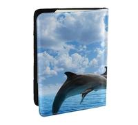 Wykjtwo Dos Delfines, Funda para Pasaporte Cartera de Viaje de Cuero PU Funda para Pasaporte Fundas para Pasaporte 6,5 Pulgadas