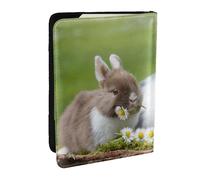 Wykjtwo Dos pequeños Conejos Lindos, Funda para Pasaporte Cartera de Viaje de Cuero PU Funda para Pasaporte Fundas para Pasaporte 6,5 Pulgadas