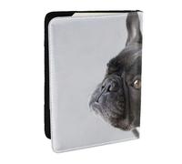 Wykjtwo Dulce Mascota Lindo Cachorro de Bulldog francés Negro, Funda para Pasaporte Cartera de Viaje de Cuero PU Funda para Pasaporte Fundas para Pasaporte 6,5 Pulgadas