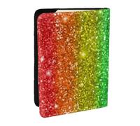 Wykjtwo El Arco Iris Parece con Lentejuelas, Funda para Pasaporte Cartera de Viaje de Cuero PU Funda para Pasaporte Fundas para Pasaporte 6,5 Pulgadas