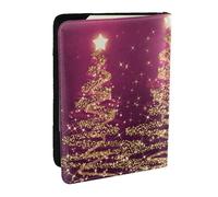 Wykjtwo Elegante Navidad Árboles Brillantes Rosa Púrpura, Funda para Pasaporte Cartera de Viaje de Cuero PU Funda para Pasaporte Fundas para Pasaporte 6,5 Pulgadas