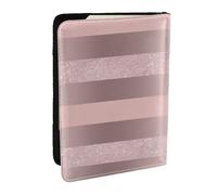 Wykjtwo Elegante Raya Rosa Rubor con Brillo De Oro Rosa, Funda para Pasaporte Cartera de Viaje de Cuero PU Funda para Pasaporte Fundas para Pasaporte 6,5 Pulgadas