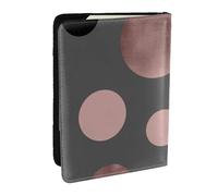 Wykjtwo Elegantes círculos Negros de Color Rosa Rubor en Oro Rosa Falso, Funda para Pasaporte Cartera de Viaje de Cuero PU Funda para Pasaporte Fundas para Pasaporte 6,5 Pulgadas