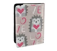 Wykjtwo Erizo con Amor de corazón, Funda para Pasaporte Cartera de Viaje de Cuero PU Funda para Pasaporte Fundas para Pasaporte 6,5 Pulgadas