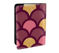 Wykjtwo Escama de pez con Brillo Dorado, Funda para Pasaporte Cartera de Viaje de Cuero PU Funda para Pasaporte Fundas para Pasaporte 6,5 Pulgadas