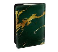 Wykjtwo Esmeralda Verde Intenso Tonos Tierra Mármol Dorado, Funda para Pasaporte Cartera de Viaje de Cuero PU Funda para Pasaporte Fundas para Pasaporte 6,5 Pulgadas