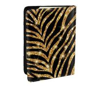 Wykjtwo Estampado Animal Cebra Dorado, Funda para Pasaporte Cartera de Viaje de Cuero PU Funda para Pasaporte Fundas para Pasaporte 6,5 Pulgadas