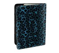 Wykjtwo Estampado Animal de Leopardo Azul Fresco, Funda para Pasaporte Cartera de Viaje de Cuero PU Funda para Pasaporte Fundas para Pasaporte 6,5 Pulgadas