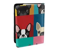 Wykjtwo Estampado Colorido de Boston Terrier, Funda para Pasaporte Cartera de Viaje de Cuero PU Funda para Pasaporte Fundas para Pasaporte 6,5 Pulgadas