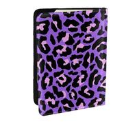 Wykjtwo Estampado de Animales de Leopardo Rosa Morado neón, Funda para Pasaporte Cartera de Viaje de Cuero PU Funda para Pasaporte Fundas para Pasaporte 6,5 Pulgadas