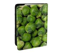 Wykjtwo Estampado de coles de Bruselas Verdes, Funda para Pasaporte Cartera de Viaje de Cuero PU Funda para Pasaporte Fundas para Pasaporte 6,5 Pulgadas