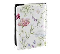 Wykjtwo Estampado de Flores de Colores, Funda para Pasaporte Cartera de Viaje de Cuero PU Funda para Pasaporte Fundas para Pasaporte 6,5 Pulgadas