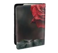 Wykjtwo Estampado de Flores Rosas., Funda para Pasaporte Cartera de Viaje de Cuero PU Funda para Pasaporte Fundas para Pasaporte 6,5 Pulgadas