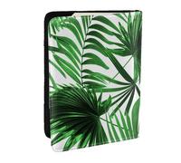 Wykjtwo Estampado de Hoja de Palma, Funda para Pasaporte Cartera de Viaje de Cuero PU Funda para Pasaporte Fundas para Pasaporte 6,5 Pulgadas