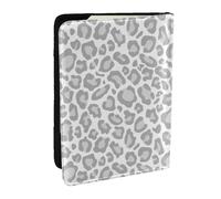 Wykjtwo Estampado de Leopardo Blanco Gris, Funda para Pasaporte Cartera de Viaje de Cuero PU Funda para Pasaporte Fundas para Pasaporte 6,5 Pulgadas