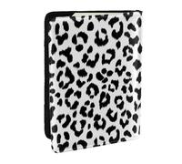 Wykjtwo Estampado de Leopardo Blanco y Negro con Monograma, Funda para Pasaporte Cartera de Viaje de Cuero PU Funda para Pasaporte Fundas para Pasaporte 6,5 Pulgadas