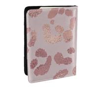 Wykjtwo Estampado De Leopardo Guepardo Oro Rosa, Funda para Pasaporte Cartera de Viaje de Cuero PU Funda para Pasaporte Fundas para Pasaporte 6,5 Pulgadas