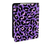 Wykjtwo Estampado de Leopardo Morado, Funda para Pasaporte Cartera de Viaje de Cuero PU Funda para Pasaporte Fundas para Pasaporte 6,5 Pulgadas