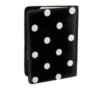 Wykjtwo Estampado De Lunares Blanco Y Negro, Funda para Pasaporte Cartera de Viaje de Cuero PU Funda para Pasaporte Fundas para Pasaporte 6,5 Pulgadas