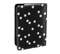 Wykjtwo Estampado de Lunares Blancos y Negros, Funda para Pasaporte Cartera de Viaje de Cuero PU Funda para Pasaporte Fundas para Pasaporte 6,5 Pulgadas