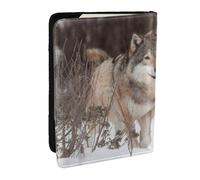 Wykjtwo Estampado de patrón de Lobo, Funda para Pasaporte Cartera de Viaje de Cuero PU Funda para Pasaporte Fundas para Pasaporte 6,5 Pulgadas