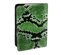 Wykjtwo Estampado de Piel de Serpiente Verde, Funda para Pasaporte Cartera de Viaje de Cuero PU Funda para Pasaporte Fundas para Pasaporte 6,5 Pulgadas