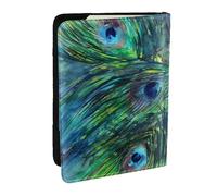 Wykjtwo Estampado de Plumas, Funda para Pasaporte Cartera de Viaje de Cuero PU Funda para Pasaporte Fundas para Pasaporte 6,5 Pulgadas
