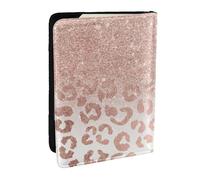 Wykjtwo Estampado de Purpurina de Oro Rosa., Funda para Pasaporte Cartera de Viaje de Cuero PU Funda para Pasaporte Fundas para Pasaporte 6,5 Pulgadas