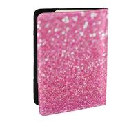 Wykjtwo Estampado de Purpurina Rosa Brillante., Funda para Pasaporte Cartera de Viaje de Cuero PU Funda para Pasaporte Fundas para Pasaporte 6,5 Pulgadas
