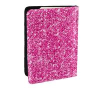 Wykjtwo Estampado de Purpurina Rosa Fuerte, Funda para Pasaporte Cartera de Viaje de Cuero PU Funda para Pasaporte Fundas para Pasaporte 6,5 Pulgadas